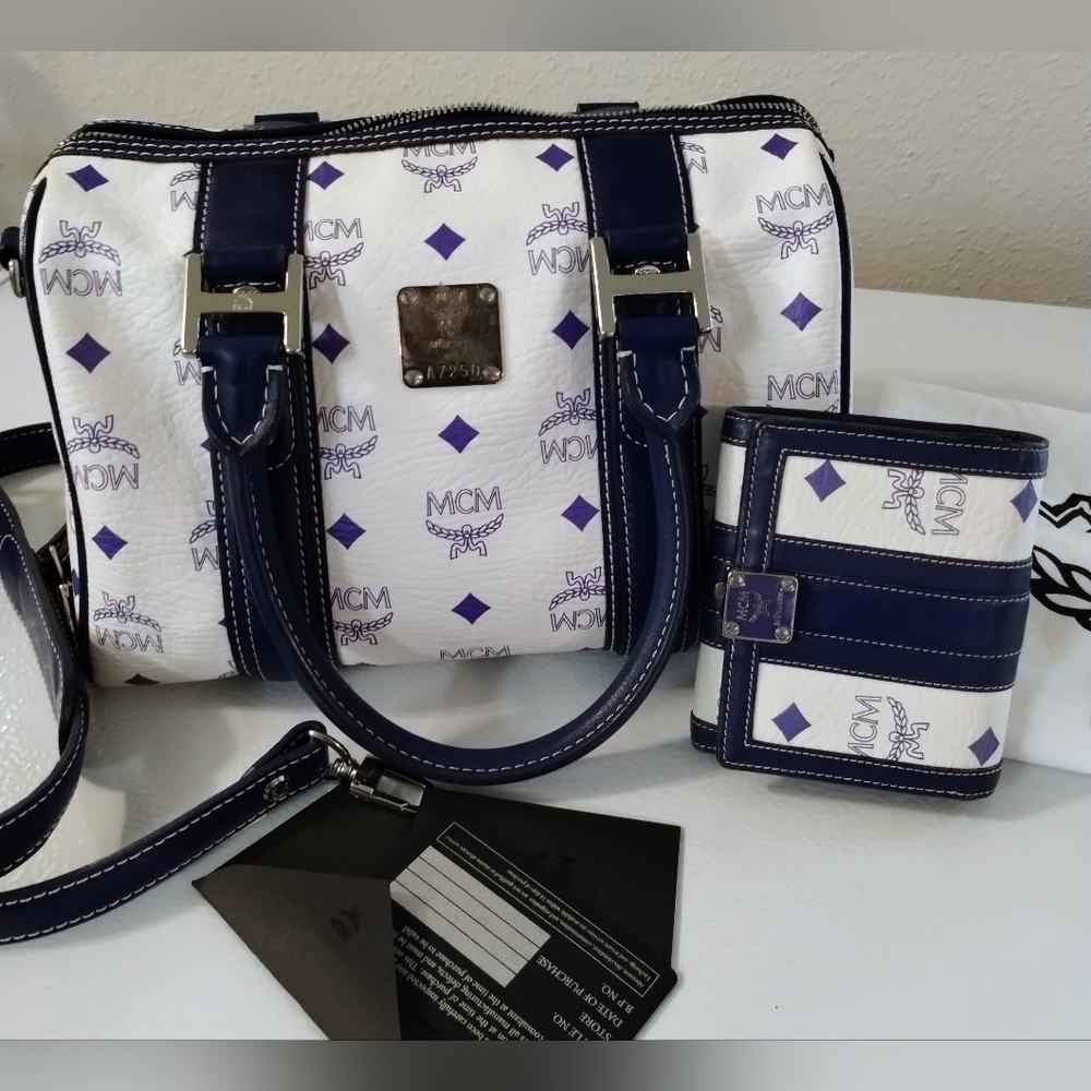 MCM Boston Bag With MCM Wallet, Dustbag And COA